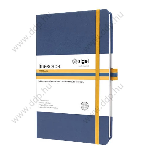 Beíró A/5 176lap SIGEL LINESPACE keményfedeles vonalas 80 g, rugalmas gumipánttal, kék/sárga