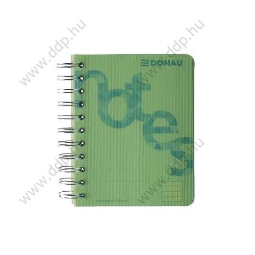 Spirálfüzet A/5 kockás 140 lap 80g kockás PP borító zöld DONAU