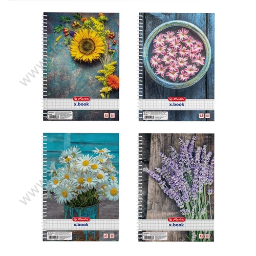 Spirálfüzet A/5 80 lap kockás Flower HERLITZ -09542887-