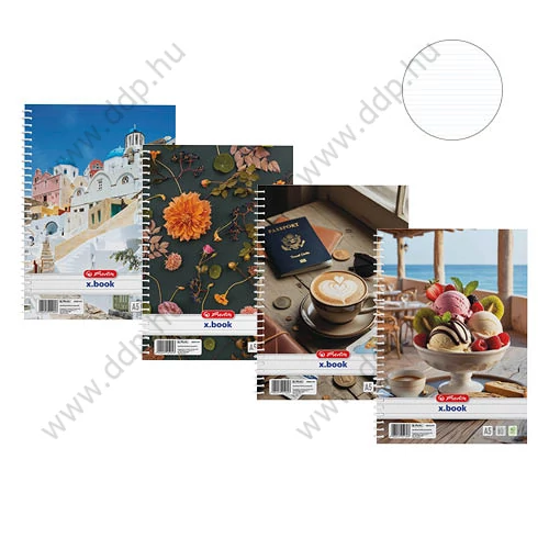 Spirálfüzet A/5 80 lap vonalas Flower HERLITZ -09542895-