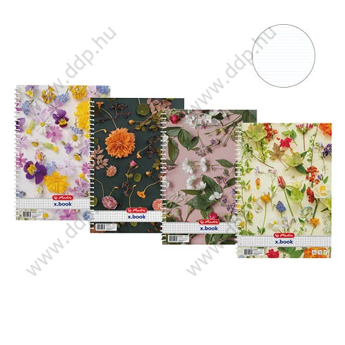 Spirálfüzet A/4 70 lap vonalas Flower HERLITZ -09542879-