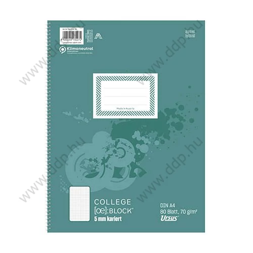 Spirálfüzet A/4 80lap kockás Collegeblock Ursus