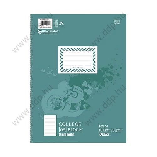 Spirálfüzet A/4 80lap vonalas Collegeblock Ursus