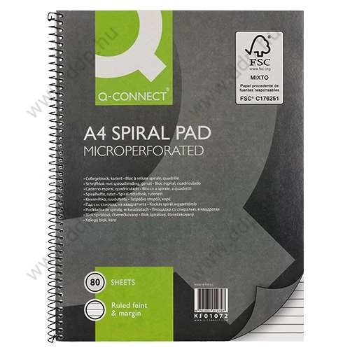 Spirálfüzet A/4 80lap vonalas Collegeblock Q-CONNECT -KF01983-