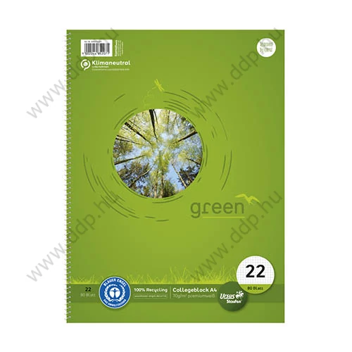 Spirálfüzet A/4 80lap kockás Collegeblock 100% Recycled Ursus -608570020-