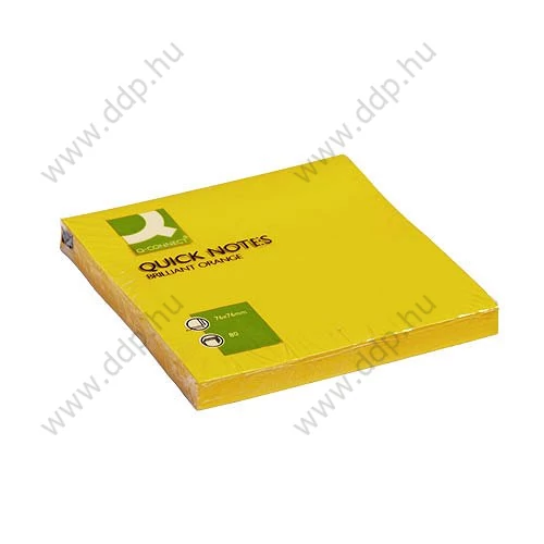 Öntapadós jegyzettömb 75x75mm neon 6x75lap/csomag narancs Q-CONNECT -FT510282963/KF10517-