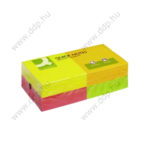 Öntapadós jegyzettömb 76x76mm rainbow neon 4x3x80lap/csomag Q-CONNECT -FT510282971/KF10508-