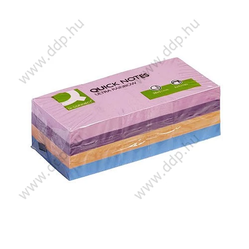 Öntapadós jegyzettömb 38x51mm rainbow ultra 12x100lap Q-Connect KF02516
