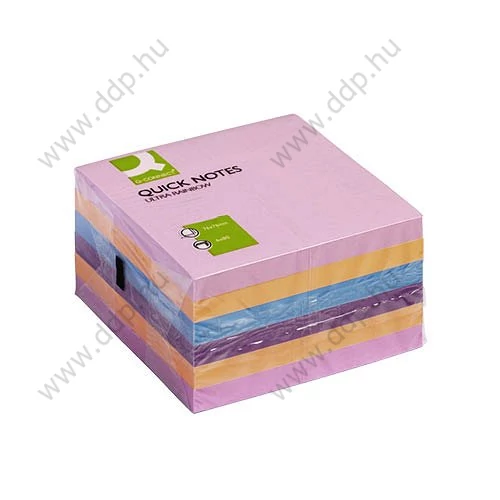 Öntapadós jegyzettömb 76x76mm rainbow ultra 6x75lap/csomag Q-CONNECT -FT510282997/KF02515-