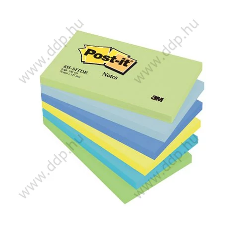 3M Post-it 655-5-BEA 76x127mm 100lap 6tömb Álmodozó színek öntapadós jegyzettömb