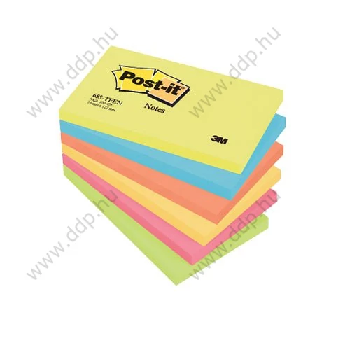 3M Post-it 655-TFEN 76x127mm 100lap 6tömb neon pink öntapadós jegyzettömb -FT510283557-