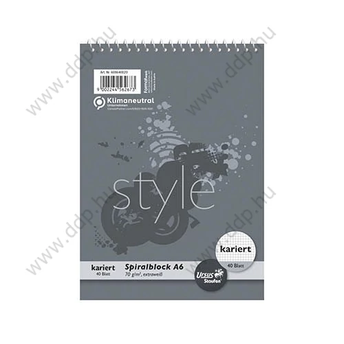 Jegyzettömb A/6 40lap kockás spirál Ursus -608640020-