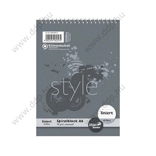 Jegyzettömb A/6 40lap vonalas spirál Ursus -608640010-