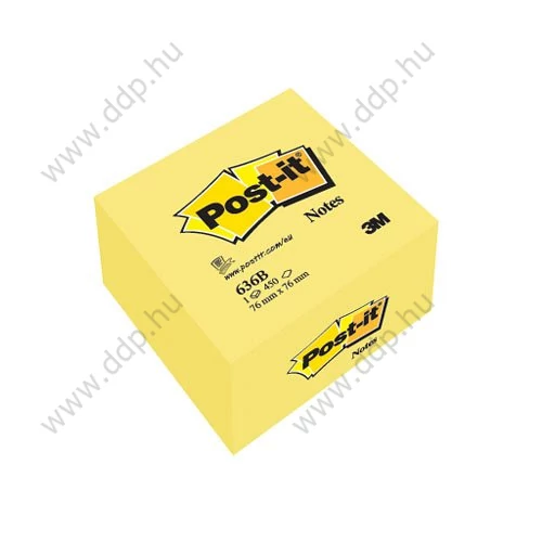 3M Post-it 636B 76x76mm 450lap pasztell sárga öntapadós jegyzettömb -FT510018763-