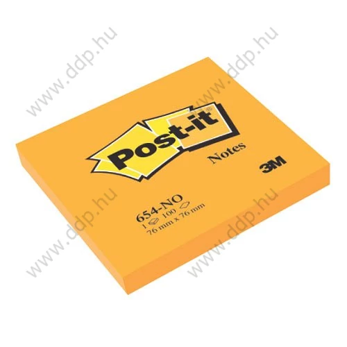 3M Post-it 654 76x76mm 100lap neon narancs 3M öntapadós jegyzettömb -FT510061946-
