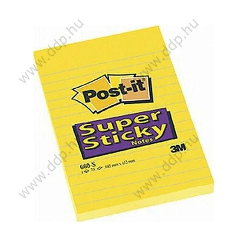3M Post-it 660S 102x152mm vonalazott 75lap öntapadós jegyzettömb -FT510093832-