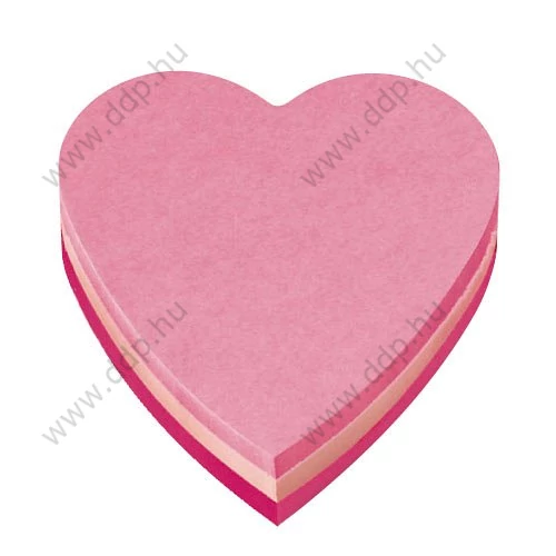 3M Post-it 2007H 140x92x23mm 225lap szív forma öntapadós jegyzettömb -FT510076563-