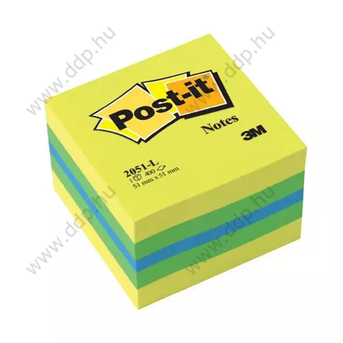 3M Post-it 2051L 51x51mm 400lap mini kocka citrus öntapadós jegyzettömb -FT510091729-