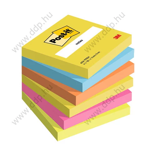 3M Post-it 654-TFEN 76x76mm 100lap 6 tömb/csomag neon pink öntapadós jegyzettömb -FT510283540-