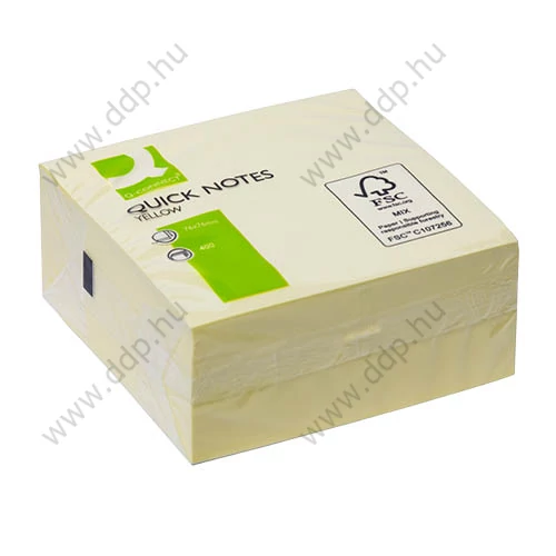 Öntapadós jegyzettömb 76x76mm 400lap Q-CONNECT -KF01346- sárga