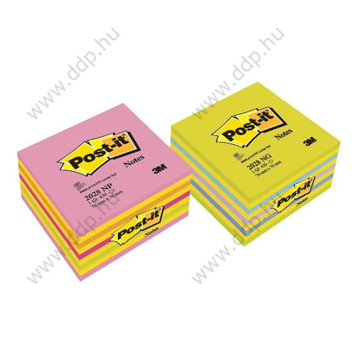 3M Post-it 2028NB 76x76mm 450lap neonkék/zöld öntapadós jegyzettömb -FT510093253-
