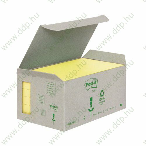 3M Post-it 655-1B 76x127mm 6x100lap/csm Green Line sárga öntapadós jegyzettömb -FT510118704-