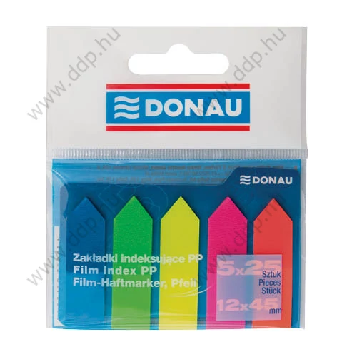 Öntapadós oldaljelölő 42x12mm 5x25 lap neon Donau D7556