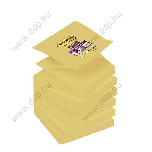 3M Post-it Super Sticky Z-jegyzettömb 76×76 mm R330-12SS-CY 90 lap/tömb, kanárisárga öntapadós jegyzettömb -70005197796-