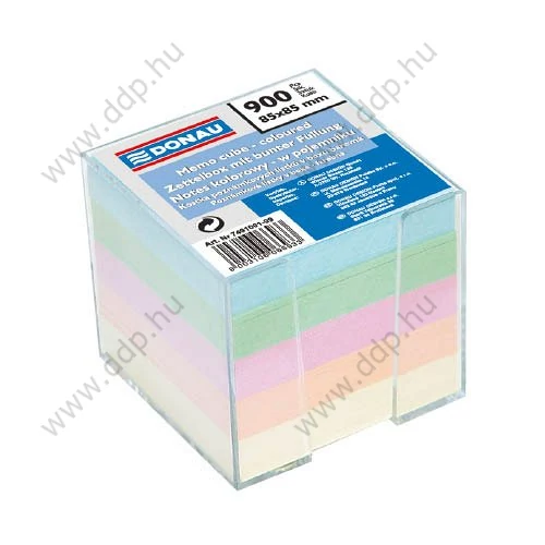 Kockatömb műanyag dobozban ''IN BOX COLOURED'' nem ragasztott 83x83x75mm -7491001-99- DONAU