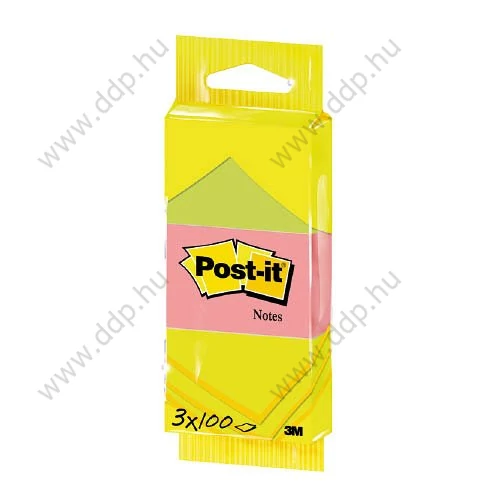 3M Post-it 6812 neon öntapadós jegyzettömb csomag 51x38 mm, 3x100 lap -FT510094053-