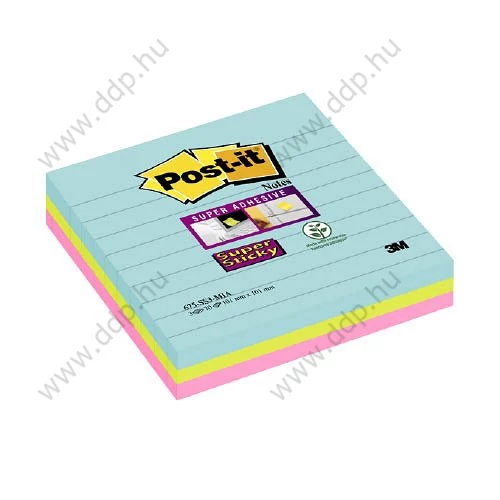 3M Post-it Super Sticky öntapadós jegyzettömb szivárványcsomag 101x101mm, 675-3SS-COS, 70 lap, 3 tömb/csm