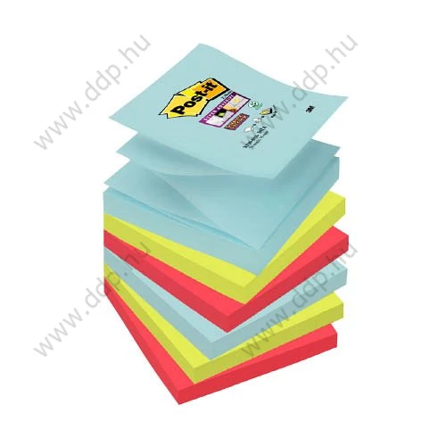 3M Post-it Super Sticky öntapadós jegyzettömb szivárványcsomag Z-szivárványcsomag 76x76mm, R330-6SS-COS, 90 lap, 6 tömb/csm