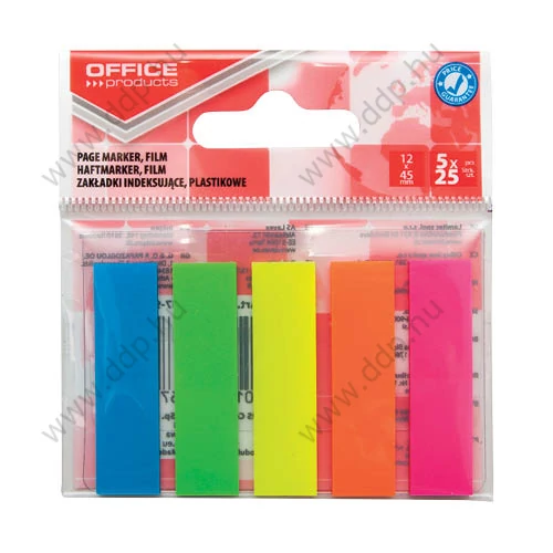 Öntapadós oldaljelölő PP OFFICE PRODUCTS 12x45mm 5x25 címke