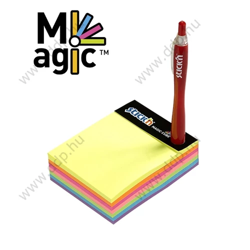 Öntapadós jegyzettömb 101x76mm Magic Cube neon mix 280 lap 7szín STICK'N