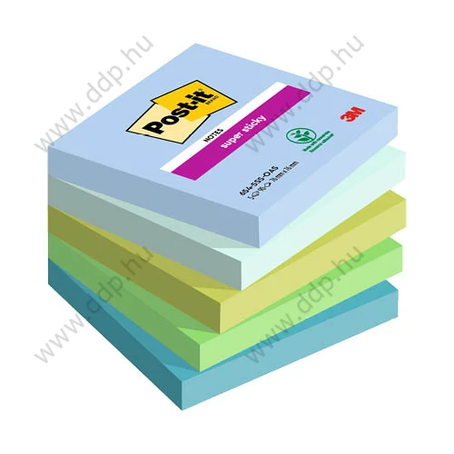 3M Post-it Super Sticky 654-5SS-OAS 76×76 mm, 90 lap 5 tömb OASIS öntapadós jegyzettömb