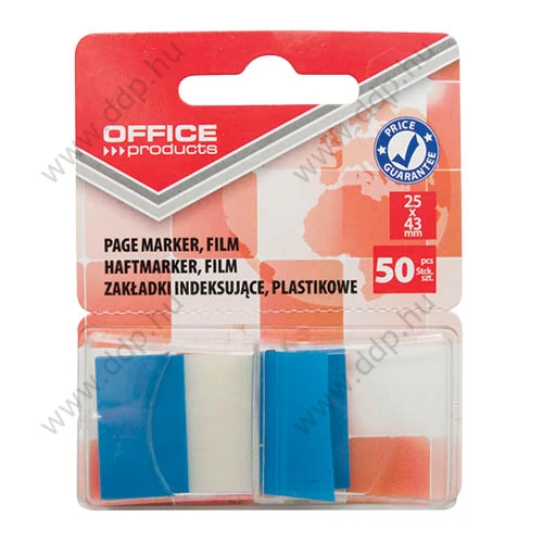 Öntapadós oldaljelölő PP OFFICE PRODUCTS 25x43mm 50 címke kék