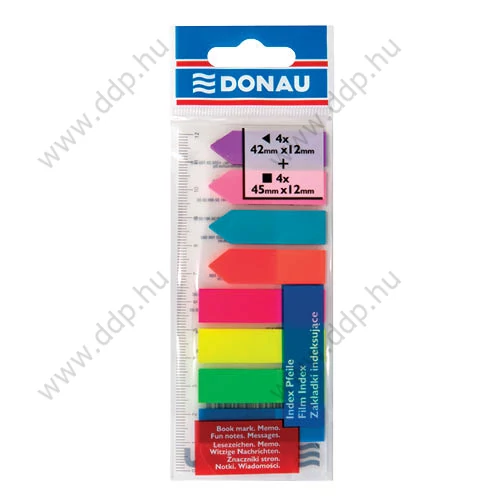 Öntapadós oldaljelölő PP DONAU 12x45mm/12x42mm, 4x25 címke
