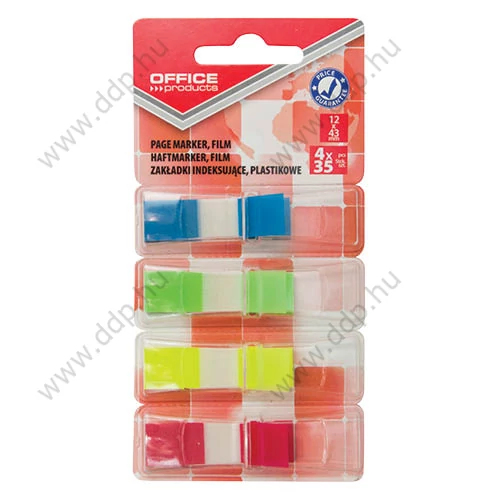 Öntapadós oldaljelölő PP OFFICE PRODUCTS 12x43mm 4x35 címke
