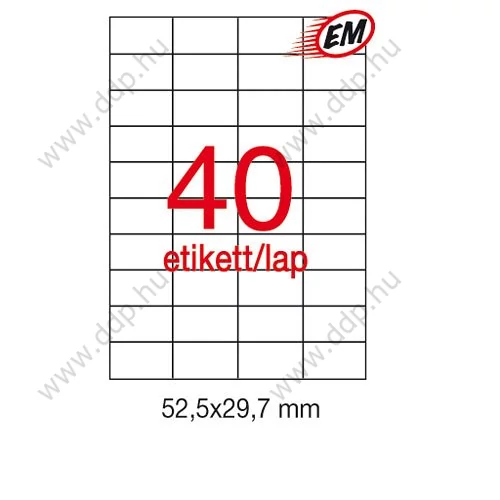 Etikett A1778 29,7x52,5mm 500ív Apli 40 címke/ív