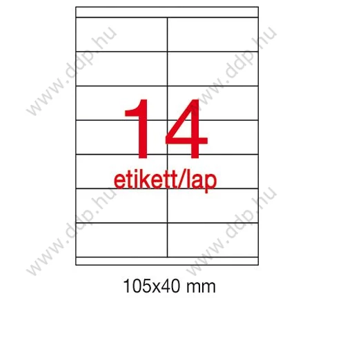 Etikett A1786 40x105mm 500ív Apli 14 címke/ív