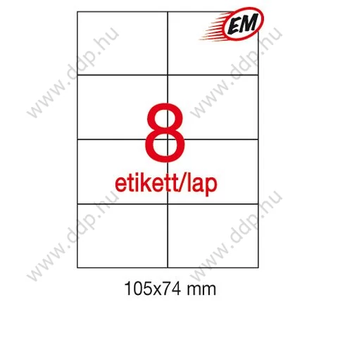 Etikett A1796 74x105mm 500ív Apli 8 címke/ív