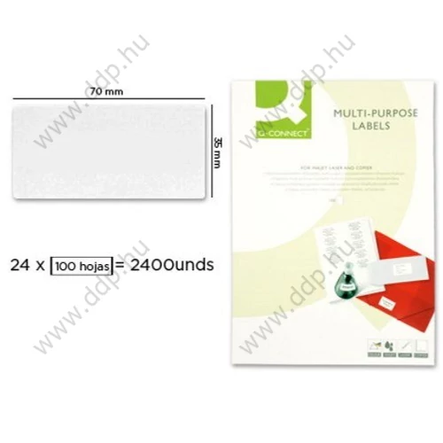 Etikett 70,0 x 35,0 mm 100 ív KF10645 24 címke/ív Q-CONNECT