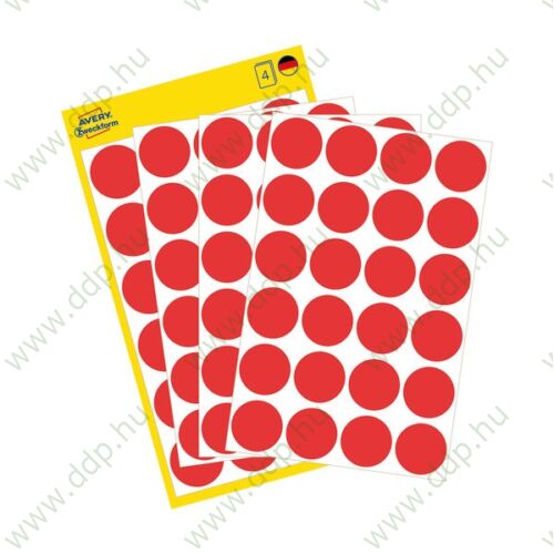 Etikett címke speciális visszaszedhető piros 18mm 4ív -3595- Avery-Zweckform