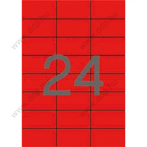 Etikett 70x37 20 íves piros APLI -LCA1593-