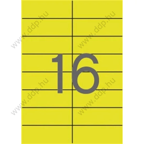Etikett 105x37mm 20 íves Apli sárga -LCA1595-