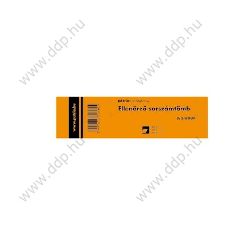 Ellenőrző sorszámtömb 100 lapos 146x40mm zöld PÁTRIA