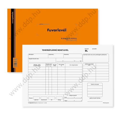 Fuvarlevél 50x3lap fekvő A/4 D.Gépj. 17/V Pátria