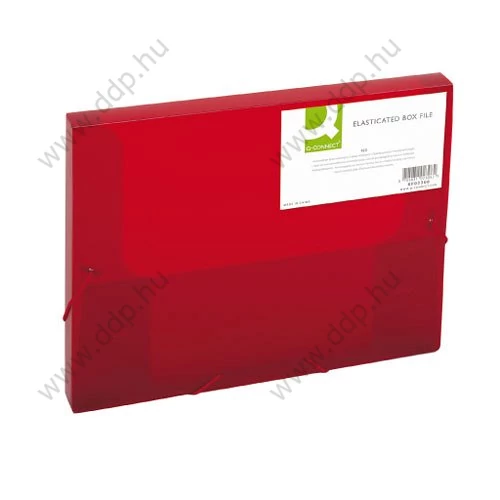 Iratgyűjtő gumis A/4 PP 25mm áttetsző piros mappa Q-CONNECT -KF02306-