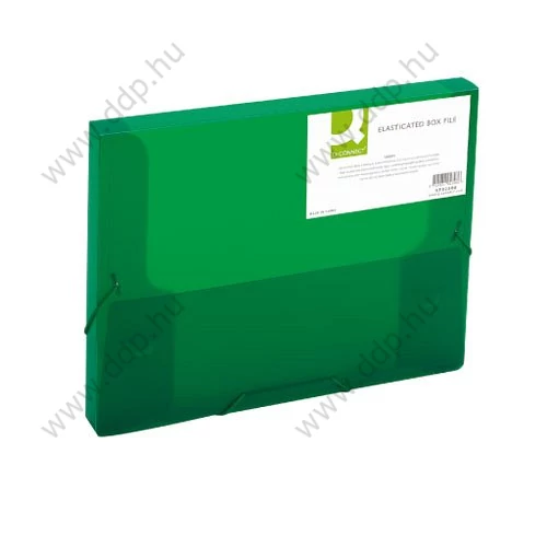 Iratgyűjtő gumis A/4 PP 25mm áttetsző zöld mappa Q-CONNECT -KF02308-
