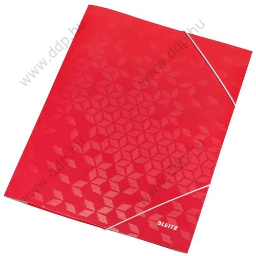 Iratgyűjtő gumis A/4 lakkfényű Leitz WOW piros mappa -39820026-